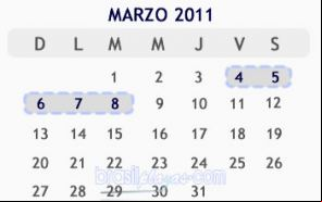 fechas del carnaval 2011